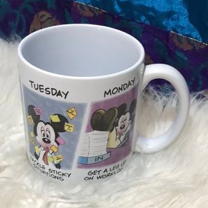 Disney Monday to Friday week ceramic large mug not used
